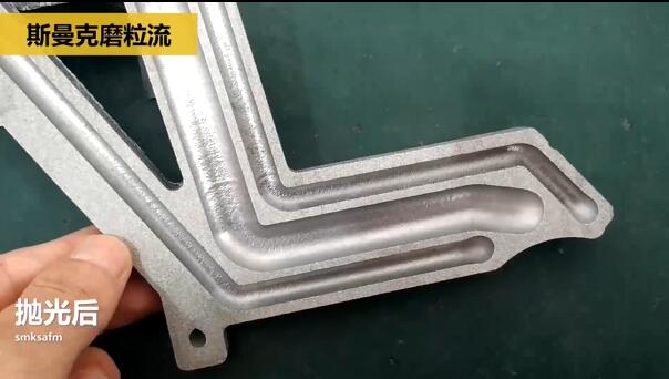 磨粒流對(duì)航空3D打印件拋光，切開看效果！